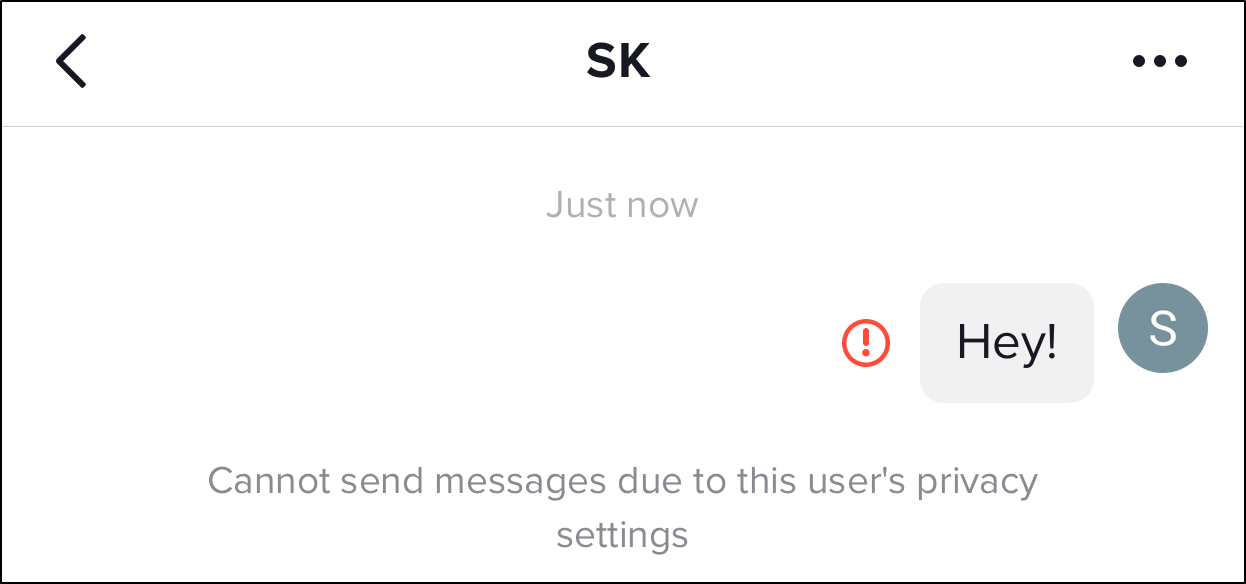 مشكلة إرسال الرسائل في التيك توك Tiktok