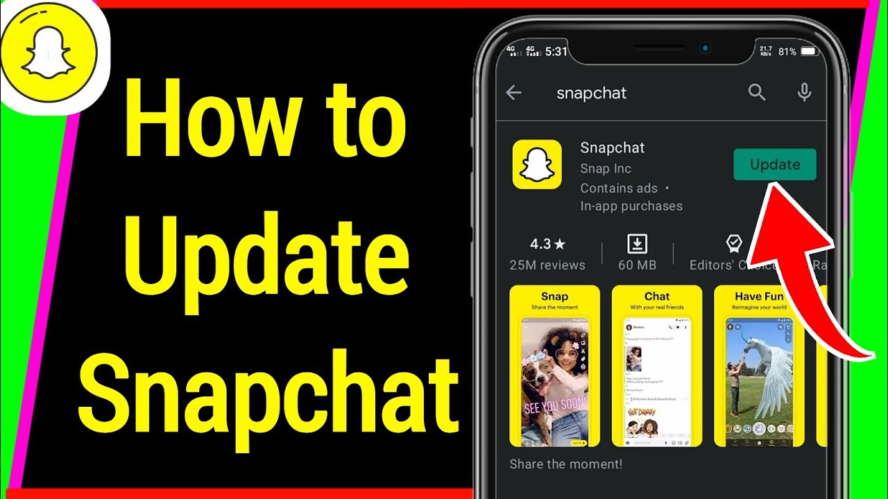 شرح كيفية تحديث تطبيق سناب شات Snapchat