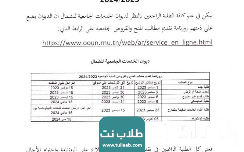 نتائج دراسة المنح الجامعية ديوان الجنوب والشمال 2023/2024