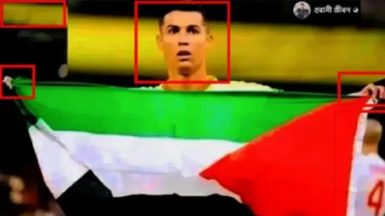 رونالدو يحمل العلم الفلسطيني.. صورة تثير الجدل على مواقع التواصل