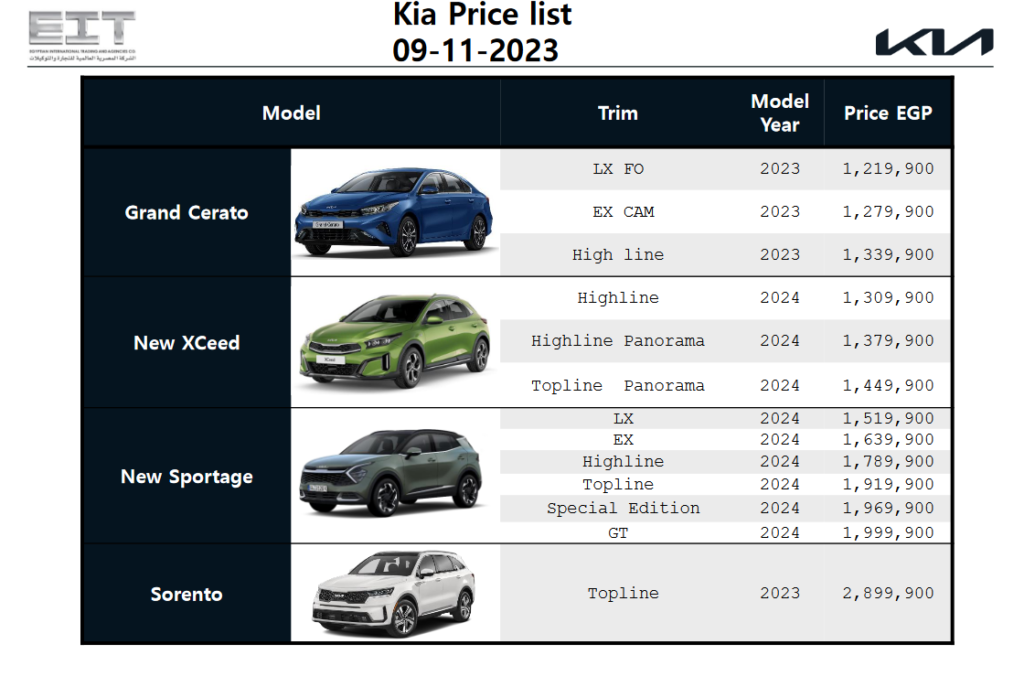 2023 3 سيارات كيا