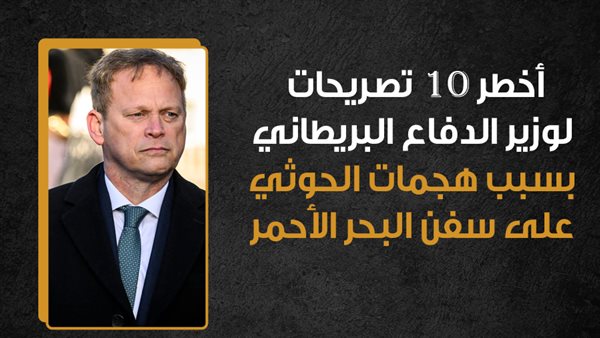 أخطر 10 تصريحات لوزير الدفاع البريطاني بسبب هجمات الحوثي على سفن البحر الأحمر (إنفوجراف)