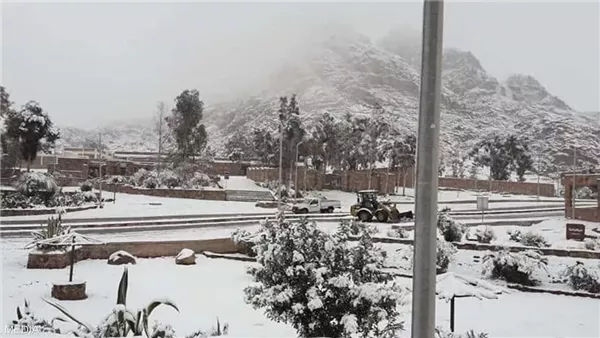 ثلوج على سانت كاترين، الطقس ودرجات الحرارة اليوم الأحد 04-02-2024