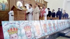 الكنيسة الأرثوذكسية بالمنيا تحتفل بالذكرى التاسعة لعودة رفات 21 قبطيا ذبحهم داعش في ليبيا