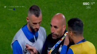 مشادة بين ثنائي النصر علي لاجامي وبروزوفيتش قبل مباراة الفيحاء